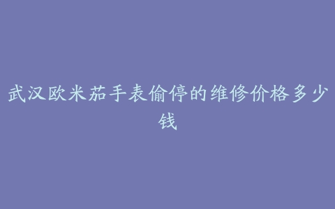 武汉欧米茄手表偷停的维修价格多少钱