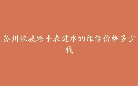 苏州依波路手表进水的维修价格多少钱