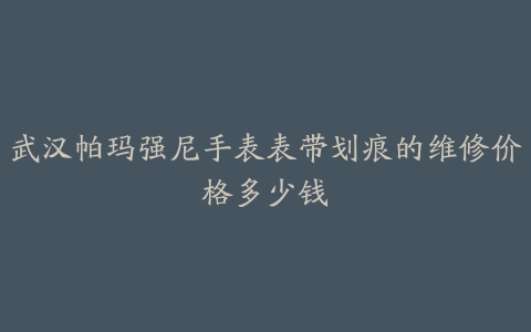 武汉帕玛强尼手表表带划痕的维修价格多少钱