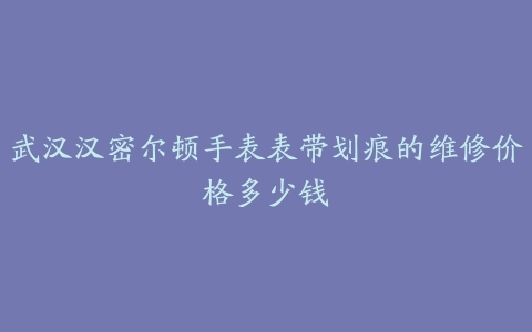 武汉汉密尔顿手表表带划痕的维修价格多少钱
