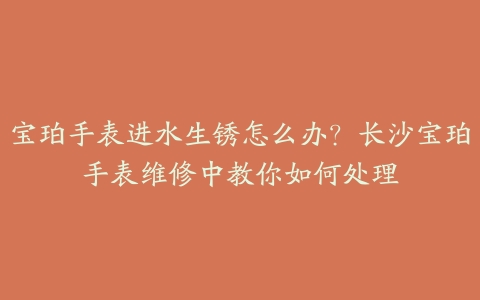宝珀手表进水生锈怎么办?长沙宝珀手表维修中教你如何处理