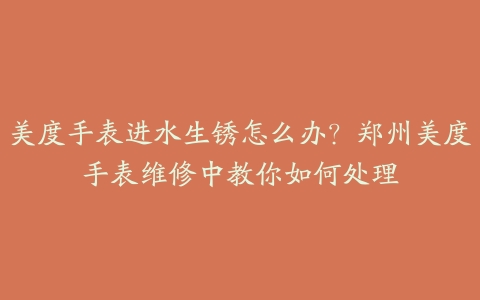美度手表进水生锈怎么办?郑州美度手表维修中教你如何处理
