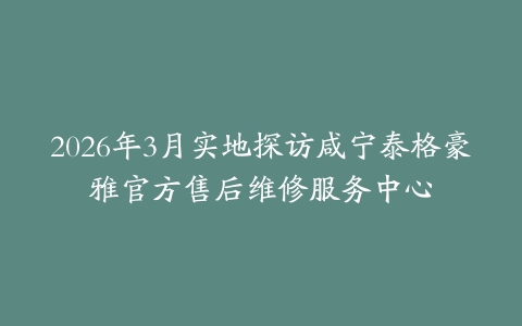 2026年3月实地探访咸宁泰格豪雅官方售后维修服务中心
