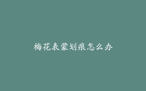 梅花表蒙划痕怎么办