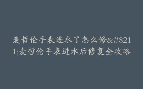 麦哲伦手表进水了怎么修--麦哲伦手表进水后修复全攻略