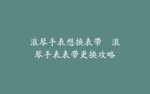浪琴手表想换表带--浪琴手表表带更换攻略