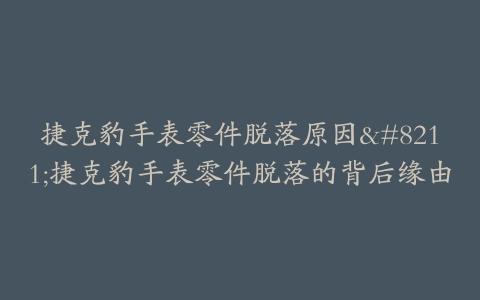 捷克豹手表零件脱落原因--捷克豹手表零件脱落的背后缘由