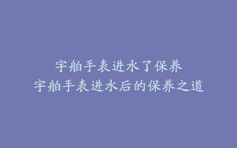 宇舶手表进水了保养--宇舶手表进水后的保养之道
